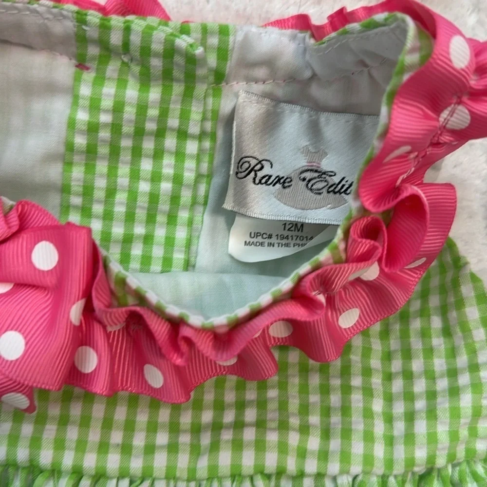 Rare Editions Gingham & Polka Dot Flamingo Summer Dress